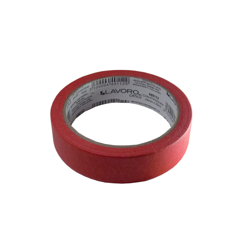 Cinta Masking Tape 24 mm Rojo makos.cl