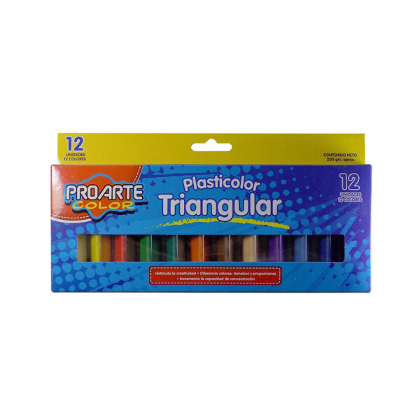 Caja de Plasticina Triangular 12 Colores Proarte