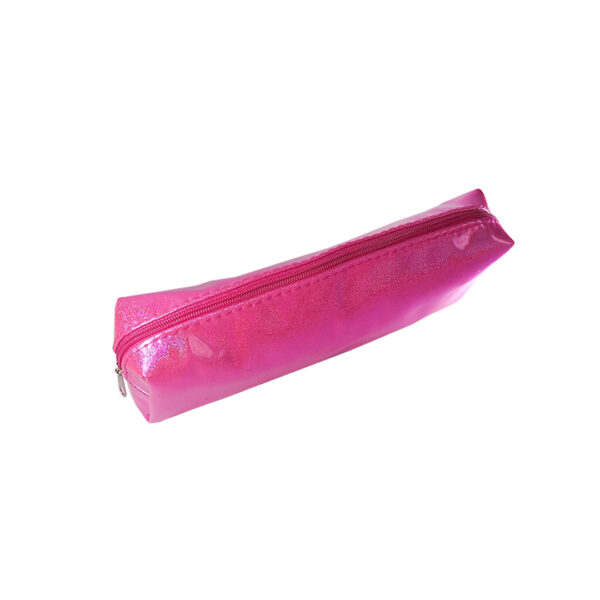 estuche rosado brillante plastico para lápices